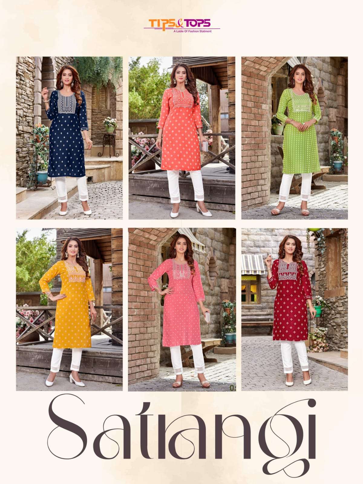 Tips & Tops-Satrangi-Rayon-Slub-Printed-Embroidery-Work-Kurti-Cotton-Lace-Work-Pant-Collage